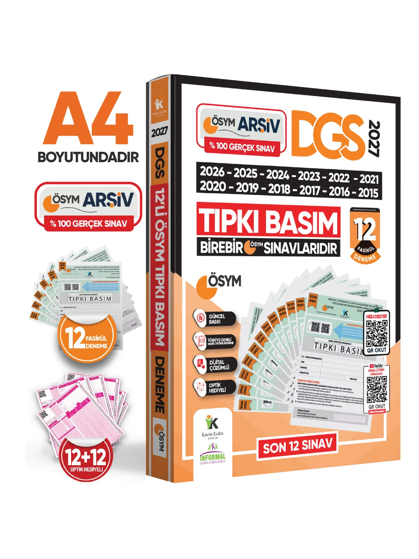 İnformal Yayınları 2027 DGS Çıkmış Soru Tıpkı Basım ÖSYM TAM Kitapçık SAY-SÖZ-TM 12li Deneme D. Çözümlü Türkiye Geneli