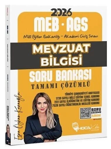 2026 MEB-AGS Mevzuat Bilgisi Soru Bankası Çözümlü - Esra Özkan Karaoğlu Hoca Kafası Yayınları