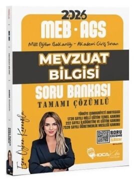 Hoca Kafası 2026 MEB-AGS Mevzuat Bilgisi Soru Bankası Çözümlü - Esra Özkan Karaoğlu Hoca Kafası Yayınları