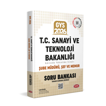 Data Yayınları GYS T.C. Sanayi ve Teknoloji Bakanlığı Şube Müdürü - Şef - Memur Soru Bankası (Tamamı Karekod Çözümlü)