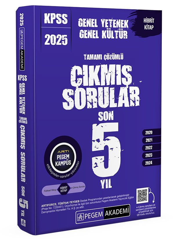 2025 KPSS Genel Yetenek Genel Kültür Tamamı Çözümlü Çıkmış Sorular Son 5 Yıl Pegem Yayınları
