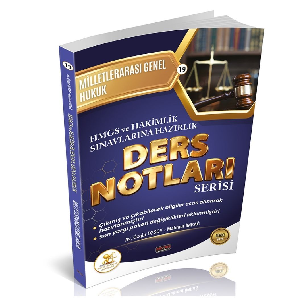 HUKAL HMGS-HAKİMLİK Milletlerarası Genel Hukuk Ders Notları Savaş Yayınları