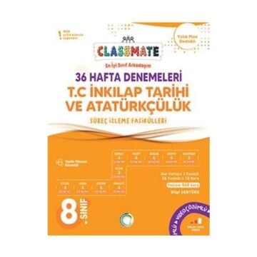 Okyanus Yayınları 8. Sınıf T.C. İnkılap Tarihi ve Atatürkçülük Classmate 36 Hafta Denemeleri Bilgi Şentürk