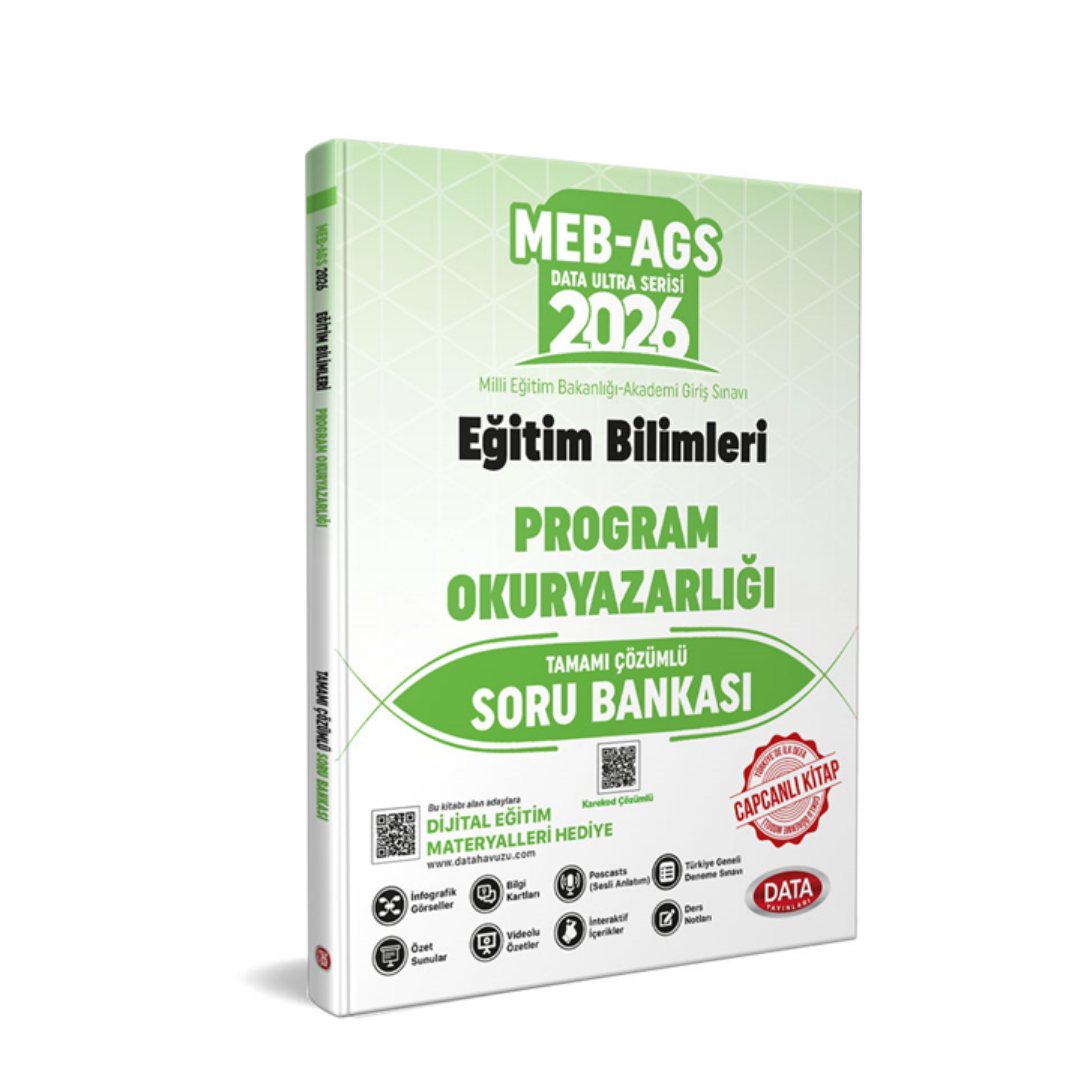 2026 MEB-AGS Eğitim Bilimleri Program Okuryazarlığı Tamamı Çözümlü Soru Bankası Data Yayınları