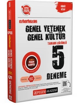 2025 KPSS Genel Yetenek Genel Kültür Ezberbozan Tamamı Çözümlü 5 Deneme Pegem Yayınları