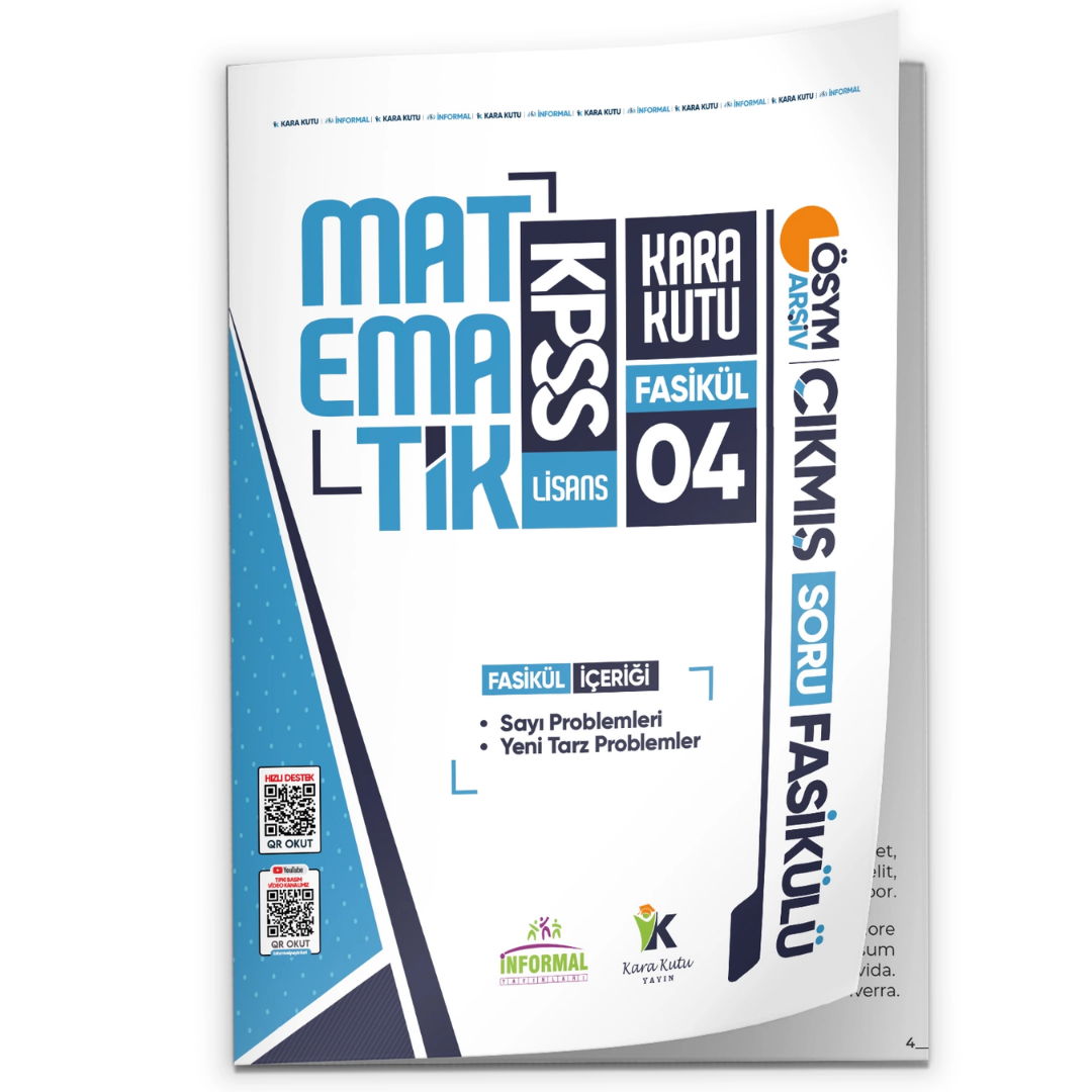 2026 KPSS Matematik Kara Kutu 4.Fasikül ÖSYM Çıkmış Soru YENİ TARZ-SAYI PROBLEMLERİ  Modüler Set İnformal Yayınları