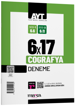 2026 AYT Coğrafya 6 Deneme Tamamı Video Çözümlü Marka Yayınları