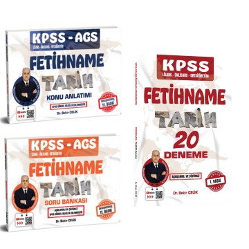 KPSS AGS FETİHNAME Tarih Konu Anlatımı & Soru Bankası & Deneme Bekir Çelik Seti