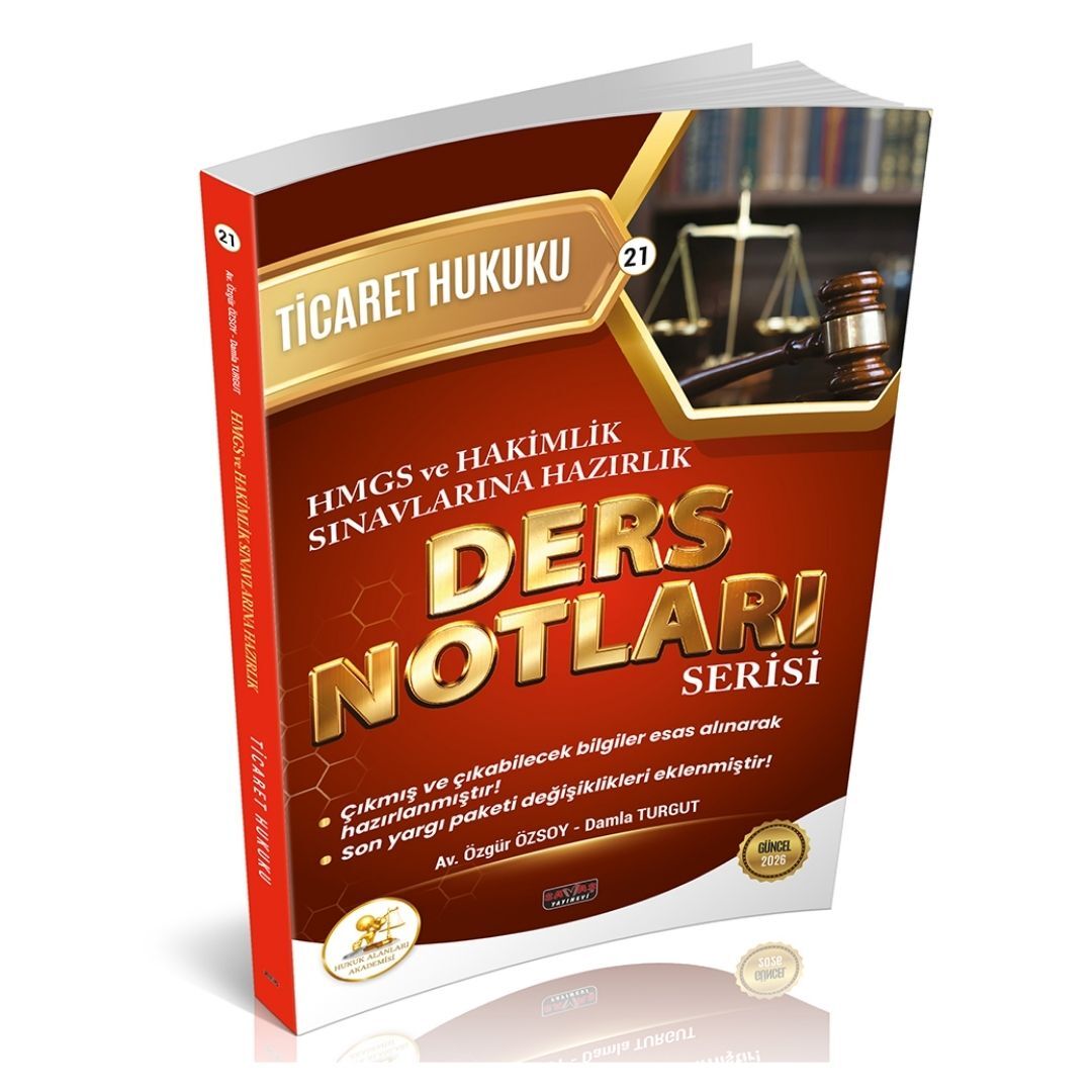 HUKAL HMGS-HAKİMLİK Ticaret Hukuku Ders Notları Savaş Yayınları