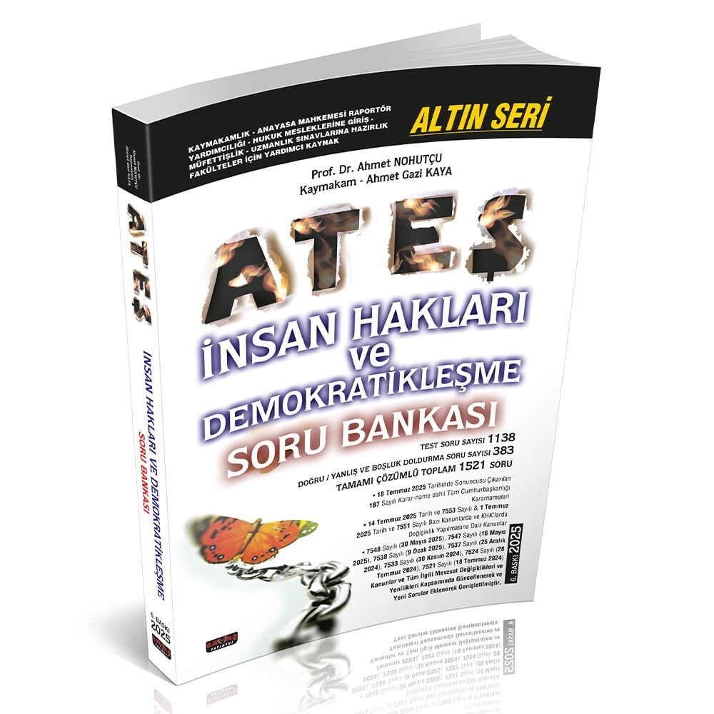 Ateş İnsan Hakları ve Demokratikleşme Soru Bankası Savaş Yayınları