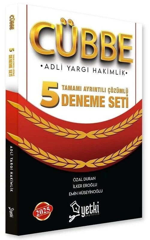 2025 Cübbe Adli Hakimlik Çözümlü 5 Deneme Seti  Yetki Yayınları