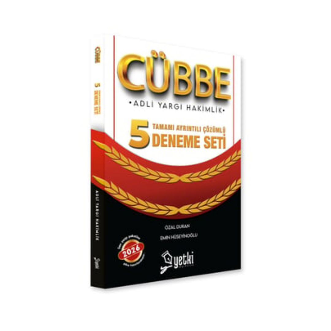 2026 Cübbe Adli Hakimlik Çözümlü 5 Deneme Seti Yetki Yayınları