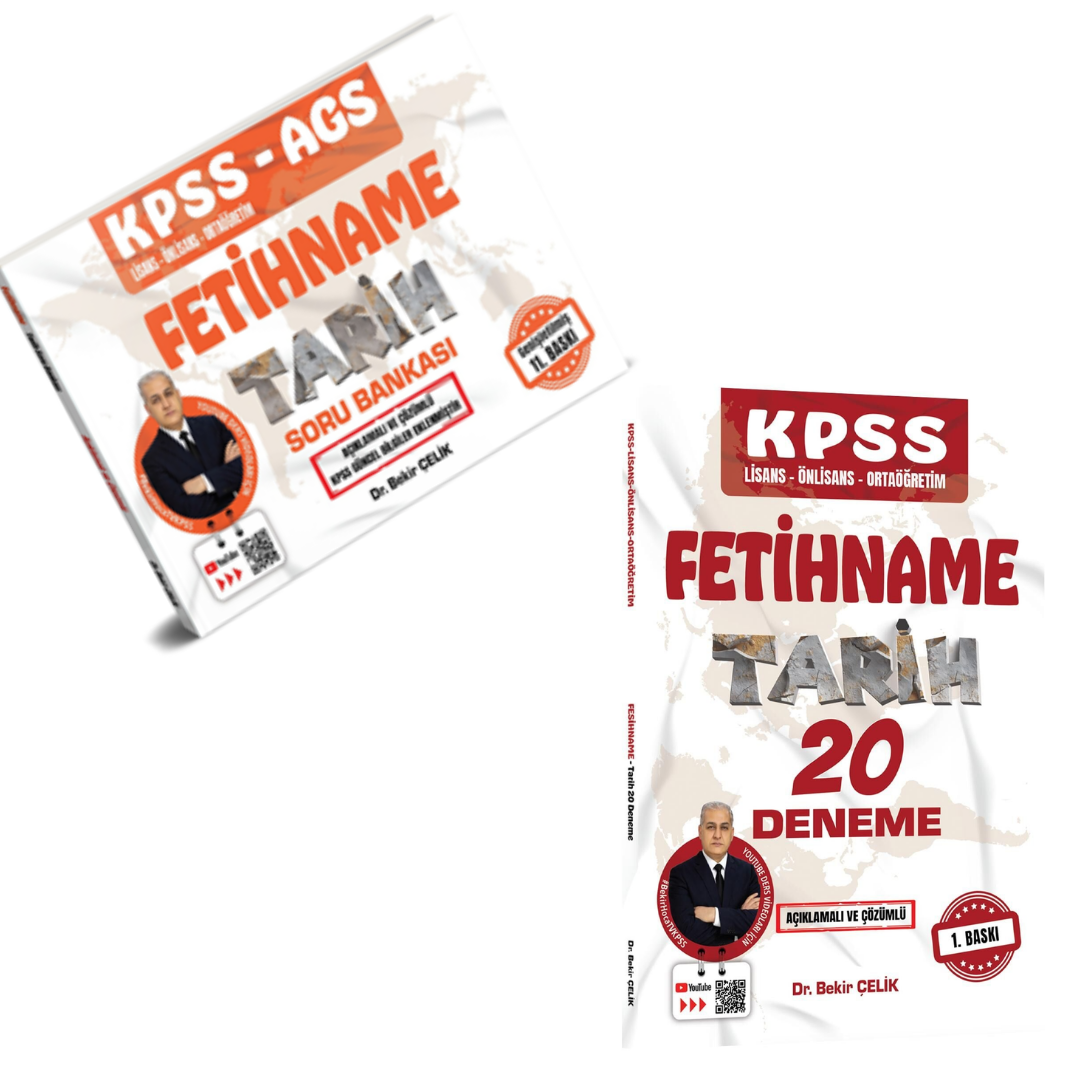 KPSS AGS FETİHNAME Tarih Soru Bankası & KPSS FETİHNAME Tarih 20 Deneme Bekir Çelik Seti