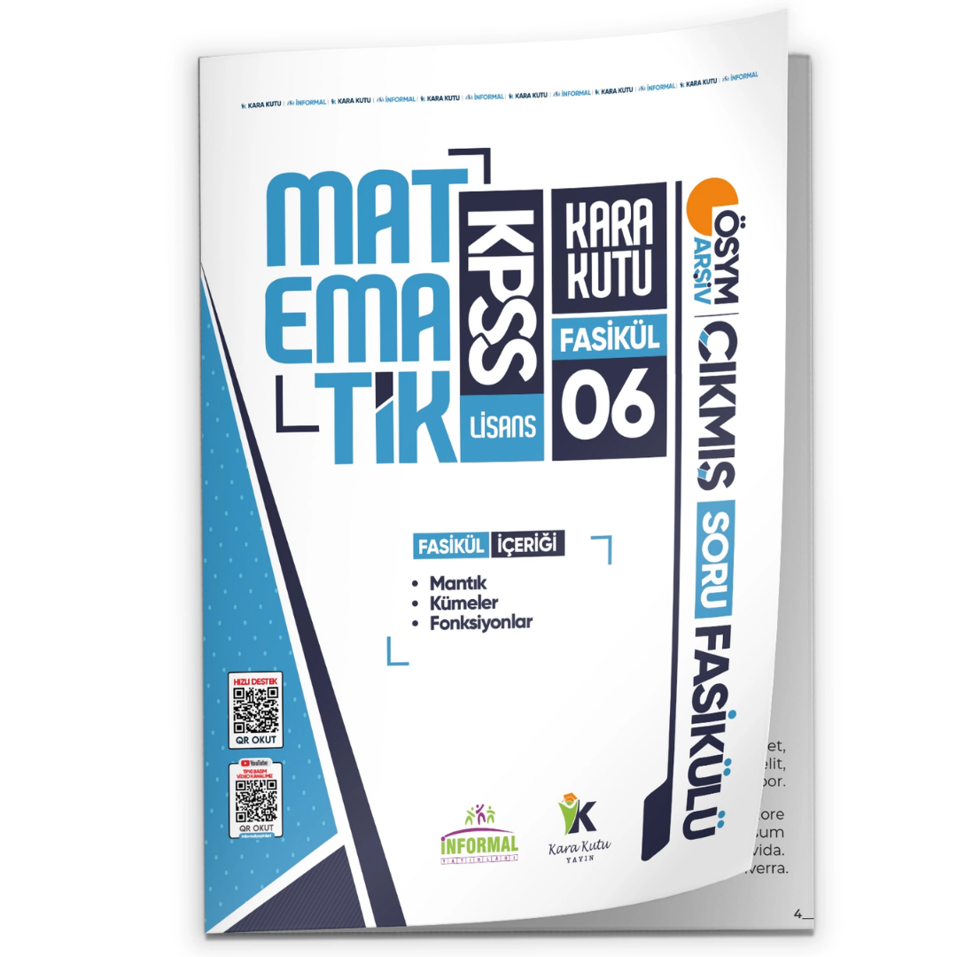 2026 KPSS Matematik Kara Kutu 6.Fasikül ÖSYM Çıkmış Soru MANTIK-KÜMELER-FONKSİYONLAR Modüler Set İnformal Yayınları