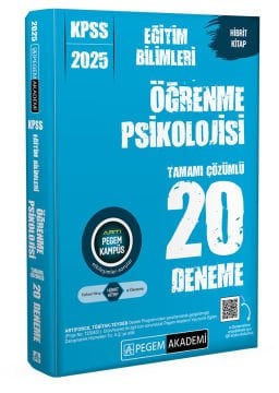 2025 KPSS Eğitim Bilimleri Öğrenme Psikolojisi Tamamı Çözümlü 20 Deneme Pegem Yayınları