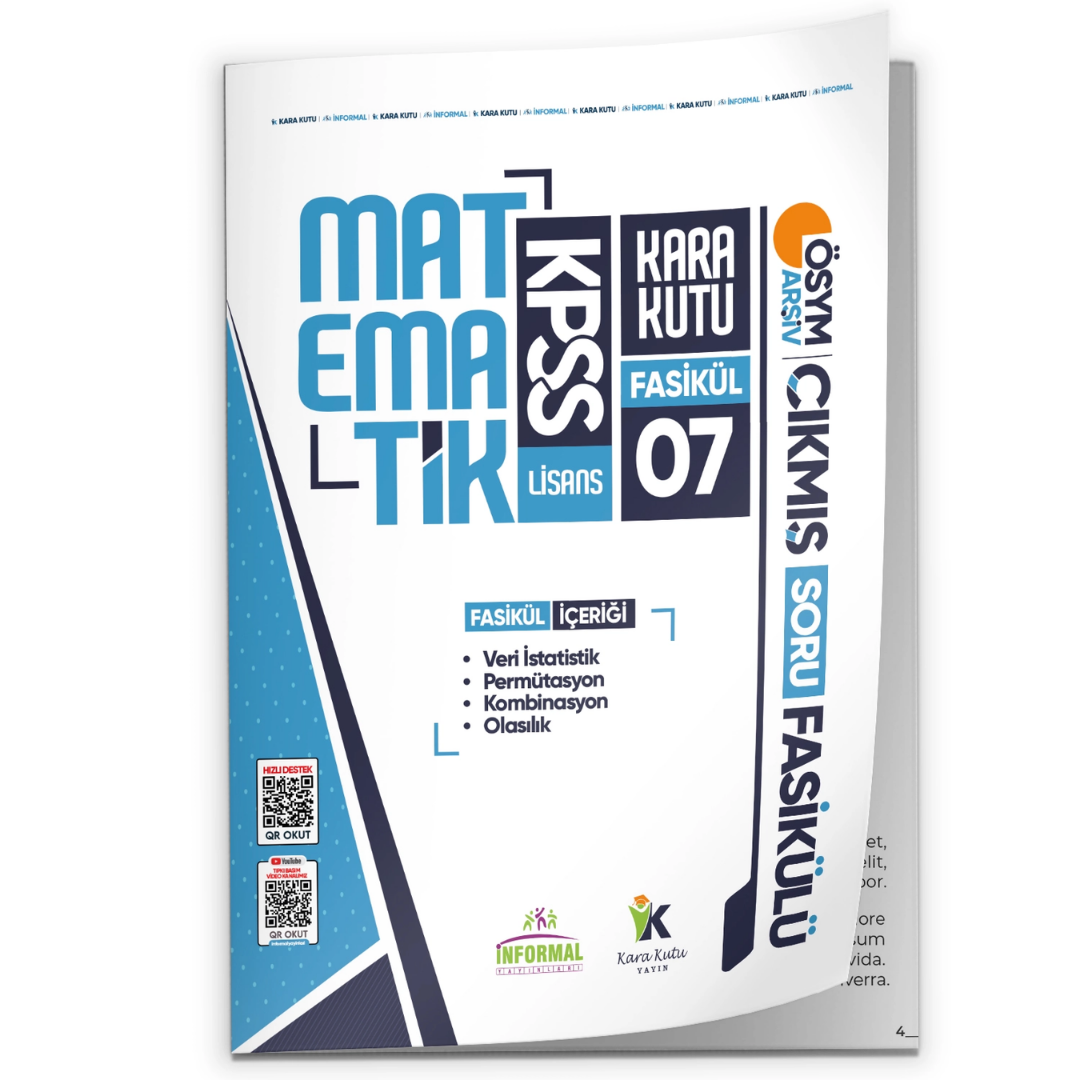 2026 KPSS Matematik Kara Kutu 7.Fasikül ÖSYM Çıkmış Soru Bankası PERMUTASYON-OLASILIK Modüler Set İnformal Yayınları