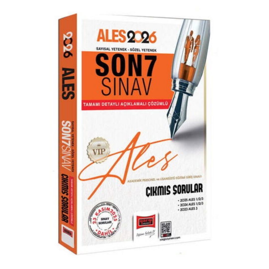 2026 ALES Sayısal-Sözel Yetenek Son 7 Sınav Çıkmış Sorular (23 Kasım 2025) Yargı Yayınları