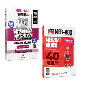 Dizgi Kitap 2026 MEB AGS Mevzuat Bilgisi Ne Sordu Ne Sorar Soru Bankası & MEB-AGS Mevzuat Bilgisi 40 Deneme İndeks Akademi Seti