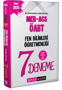2025 MEB-AGS-ÖABT Fen ve Teknoloji Öğretmenliği Tamamı Çözümlü 7 Deneme Pegem Yayınları