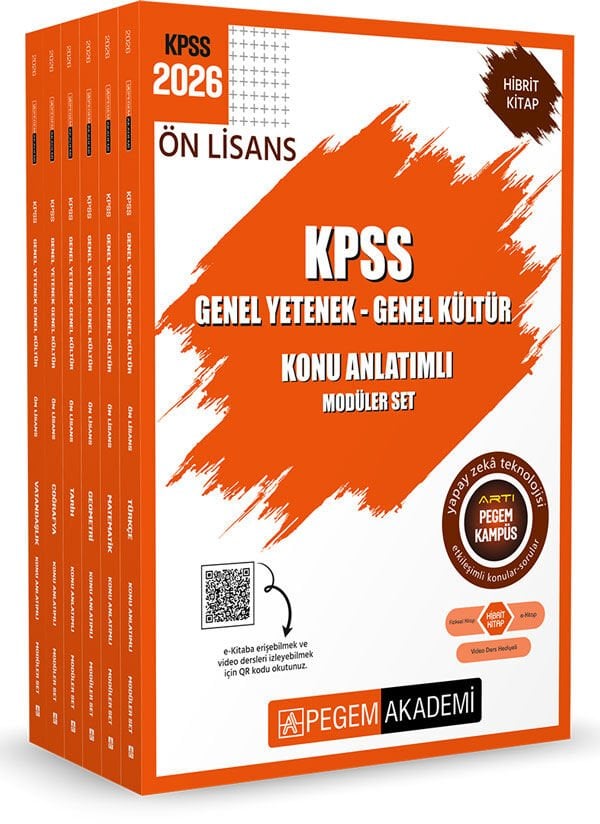 2026 KPSS Ön Lisans Konu Anlatımlı Modüler Set Genel Yetenek Genel Kültür (6 Kitap) Pegem Yayınları