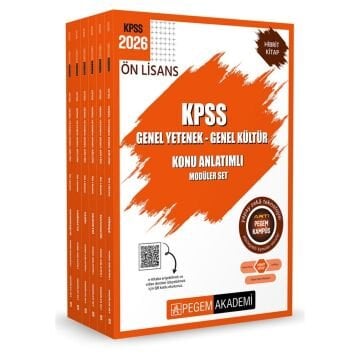 2026 KPSS Ön Lisans Konu Anlatımlı Modüler Set Genel Yetenek Genel Kültür (6 Kitap) Pegem Yayınları