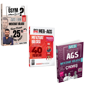 Dizgi Kitap ÖSYM Böyle Sorar 2026 MEB AGS Mevzuat Bilgisi 25 Deneme & MEB AGS Mevzuat Bilgisi Çıkmış Sorular & MEB-AGS Mevzuat Bilgisi 40 Deneme İndeks Akademi Seti