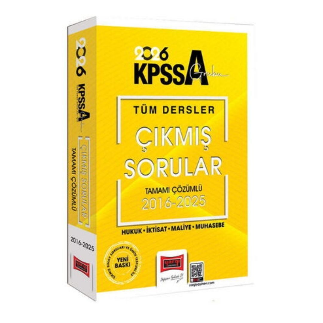 2026 KPSS-A Grubu Tüm Dersler 2016-2025 Tamamı Çözümlü Çıkmış Sorular Yargı Yayınları