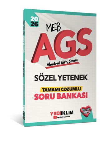 Yediiklim Yayınları 2026 MEB-AGS Sözel Yetenek Tamamı Çözümlü Soru Bankası