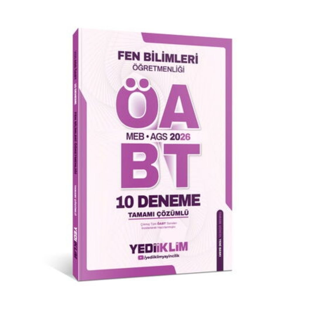 2026 MEB AGS Fen Bilimleri Öğretmenliği Tamamı Çözümlü 10 Deneme Yediiklim Yayınları
