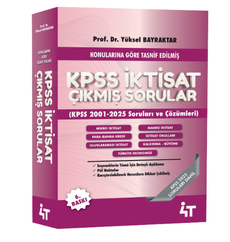 (KONULARINA GÖRE) KPSS İktisat Çıkmış Sorular 4t yayınları