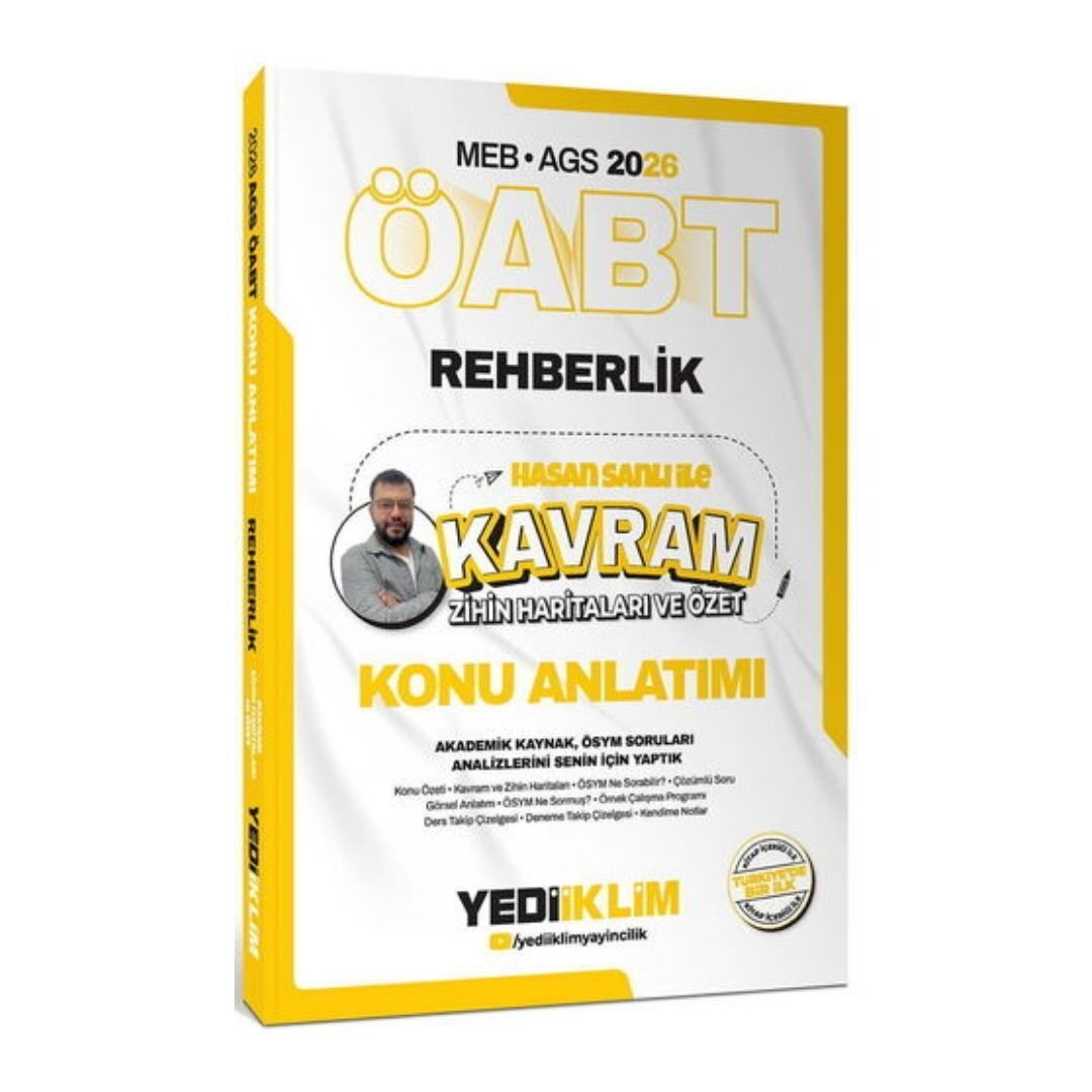 2026 MEB AGS ÖABT Hasan Sanlı İle Rehberlik Kavram Zihin Haritaları ve Özet Konu Anlatım Yediiklim Yayınları