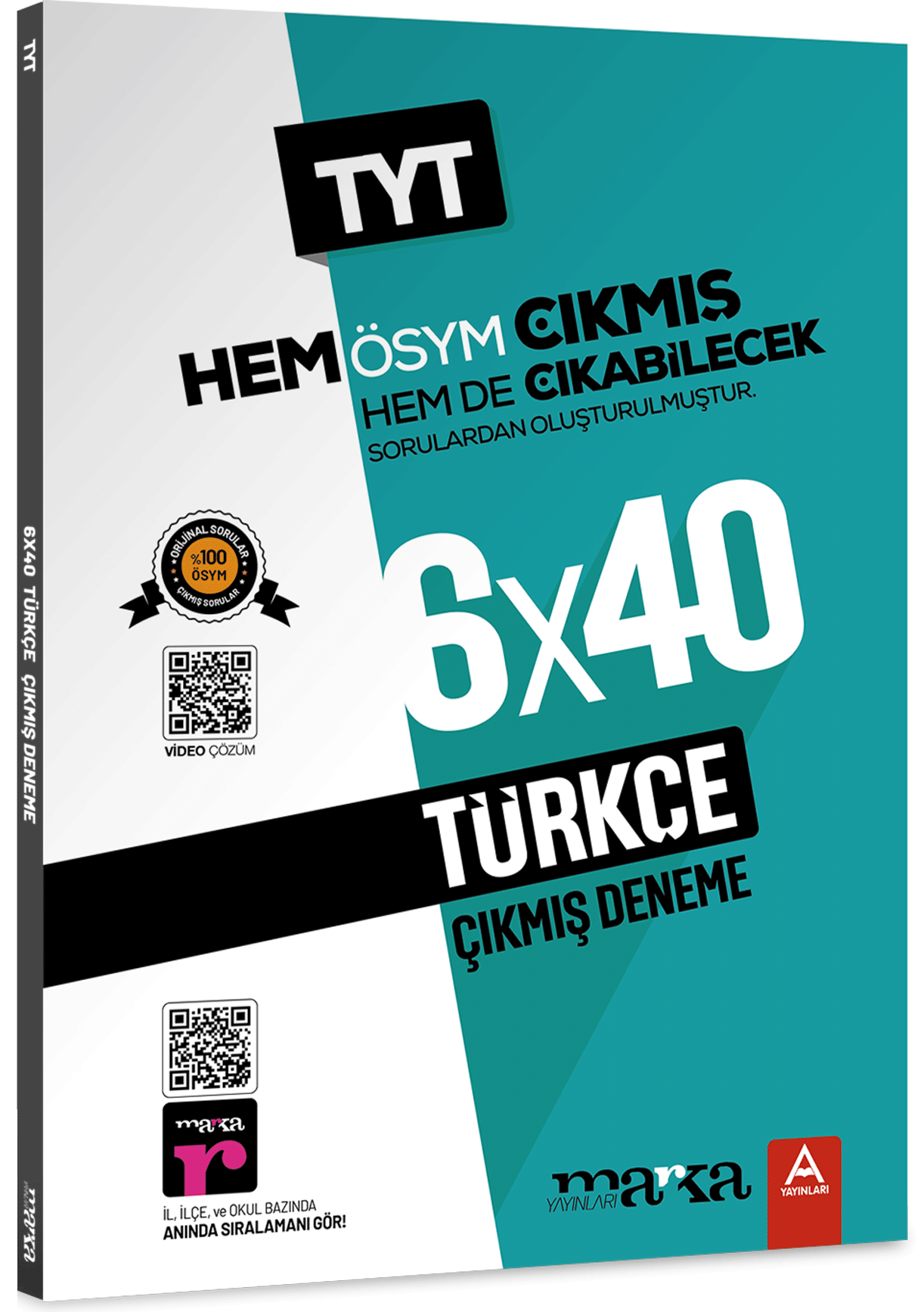 TYT Türkçe ÖSYM Çıkmış ve Çıkabilecek Sorulardan Oluşturulmuş 6 Deneme Sınavı Tamamı Video Çözümlü Marka Yayınları