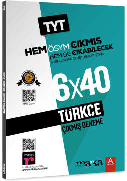 TYT Türkçe ÖSYM Çıkmış ve Çıkabilecek Sorulardan Oluşturulmuş 6 Deneme Sınavı Tamamı Video Çözümlü Marka Yayınları