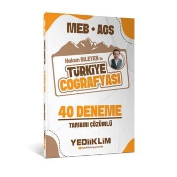 Yediiklim Yayınları MEB-AGS Hakan Bileyen ile Türkiye Coğrafyası Tamamı Çözümlü 40 Deneme Sınavı