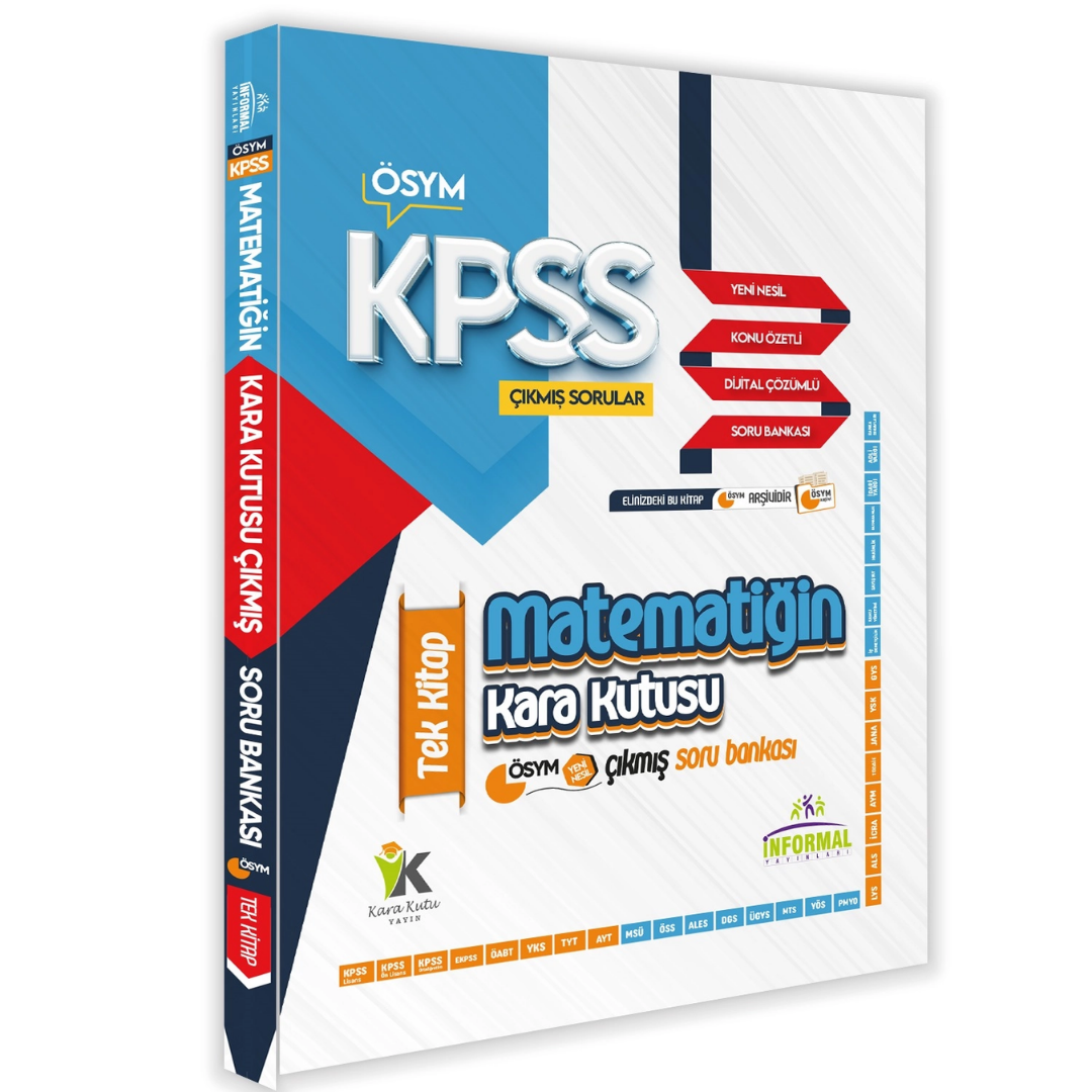 İnformal Yayınları KPSS Ön Lisans/Ortaöğretim Matematik Kara Kutu Tek Kitap En Kapsamlı Çıkmış Soru Bankası Çözümlü