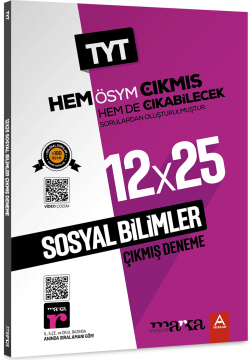 Marka Yayınları 2024 TYT Sosyal Bilimler ÖSYM Çıkmış ve Çıkabilecek Sorulardan Oluşturulmuş 12 Deneme Sınavı Tamamı Video Çözümlü
