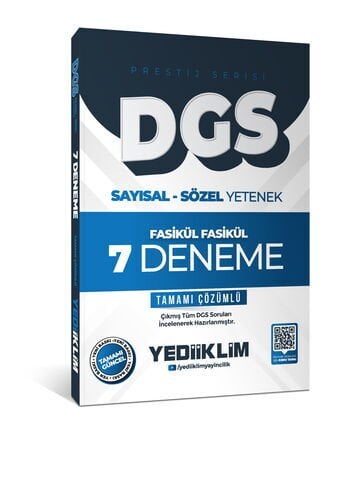 2026 DGS Prestij Serisi Sayısal Sözel Yetenek Tamamı Çözümlü Fasikül Fasikül 7 Deneme Yediiklim Yayınları