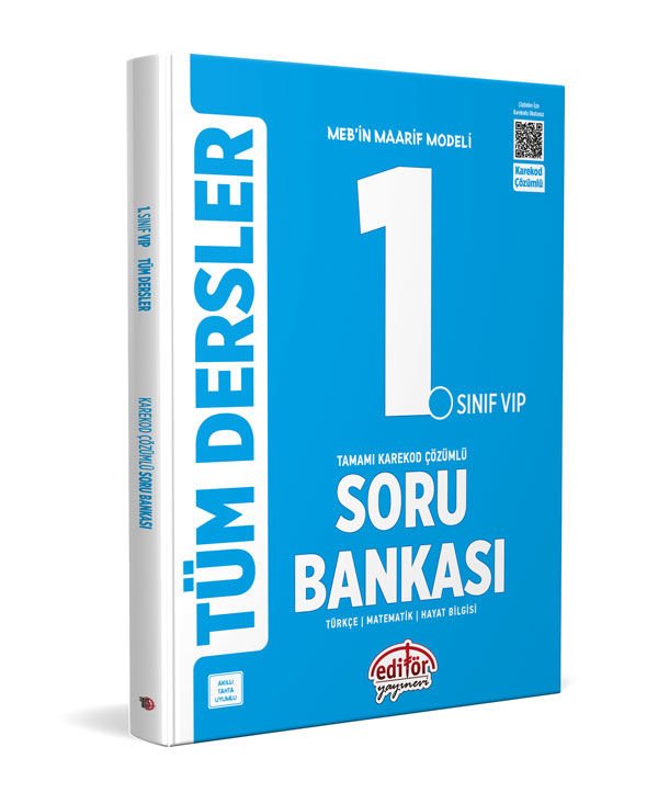 Editör Yayınları 1. Sınıf Vıp Tüm Dersler Tamamı Karekod Çözümlü Soru Bankası Editör Yayınları