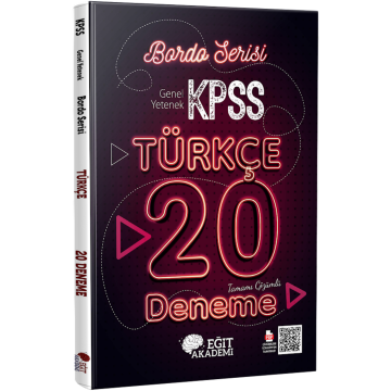 Eğit Akademi KPSS Türkçe Bordo 20 Tamamı Çözümlü Deneme Sınavı