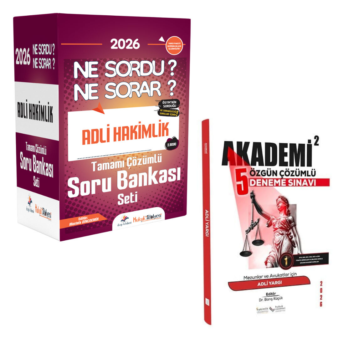 Dizgi Kitap 2026 Hukuk Atölyesi Adli Hakimlik Soru Bankası Seti & Adli Yargı Hakimlik 5 Özgün Deneme Çözümlü İlken Yayınları Seti