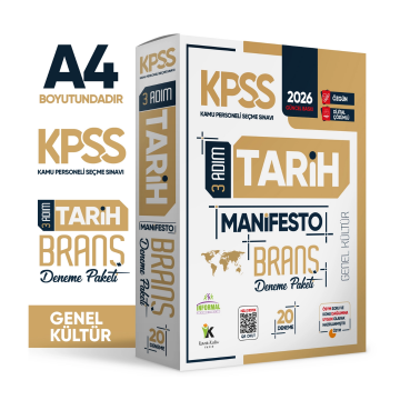 2026 KPSS Önlisans-Ortaöğretim 3 Adım Tarih Manifesto 20li Dijital Çözümlü Branş Deneme Paketi İnformal Yayınları