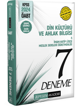 2024 KPSS ÖABT Din Kültürü ve Ahlak Bilgisi İmam Hatip Lisesi Öğretmenliği Tamamı Çözümlü 7 Deneme Pegem Akademi