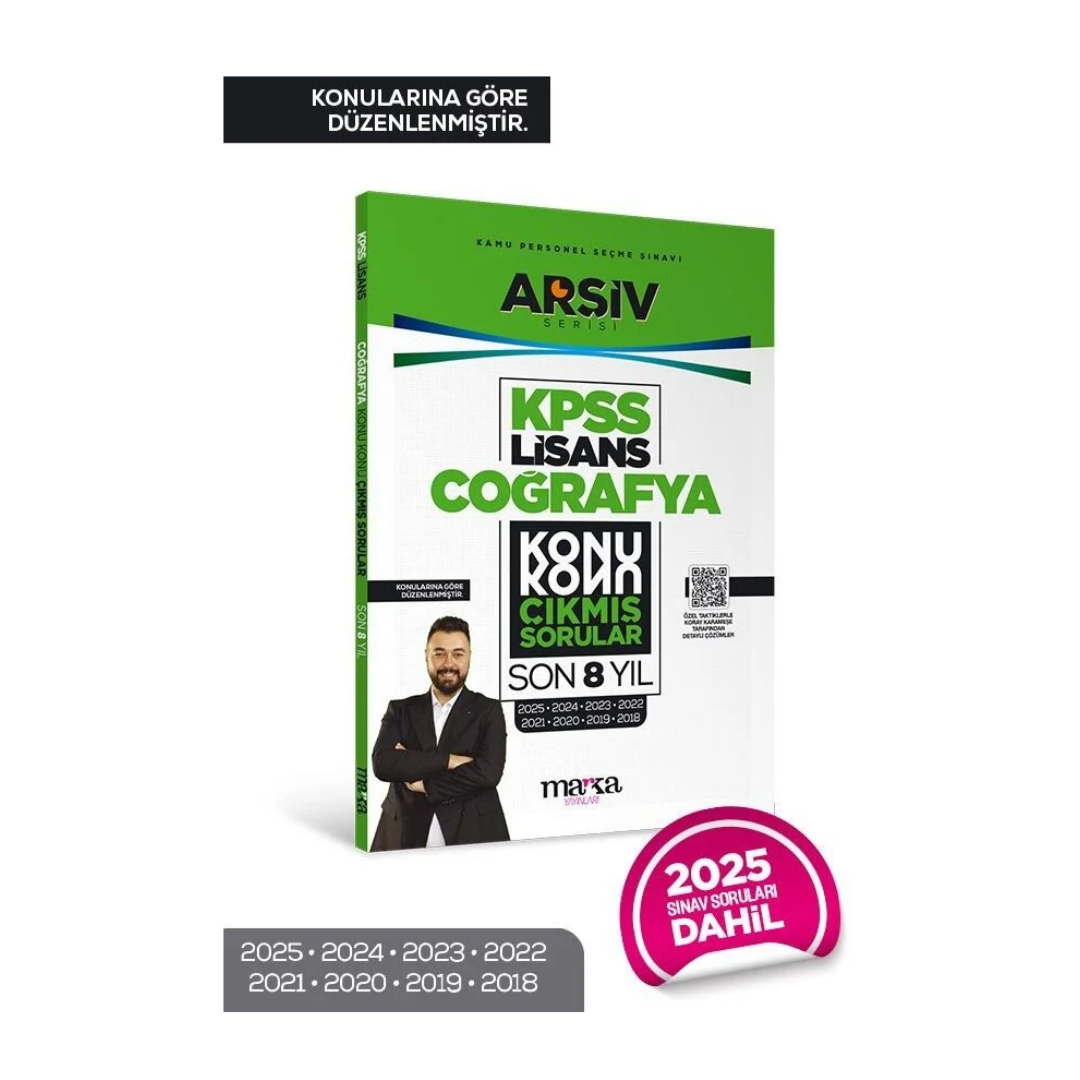 KPSS Lisans Coğrafya Konu Konu Çıkmış Sorular Son 8 yıl Çıkmış Sorular (2025 Dahil) Marka Yayınları