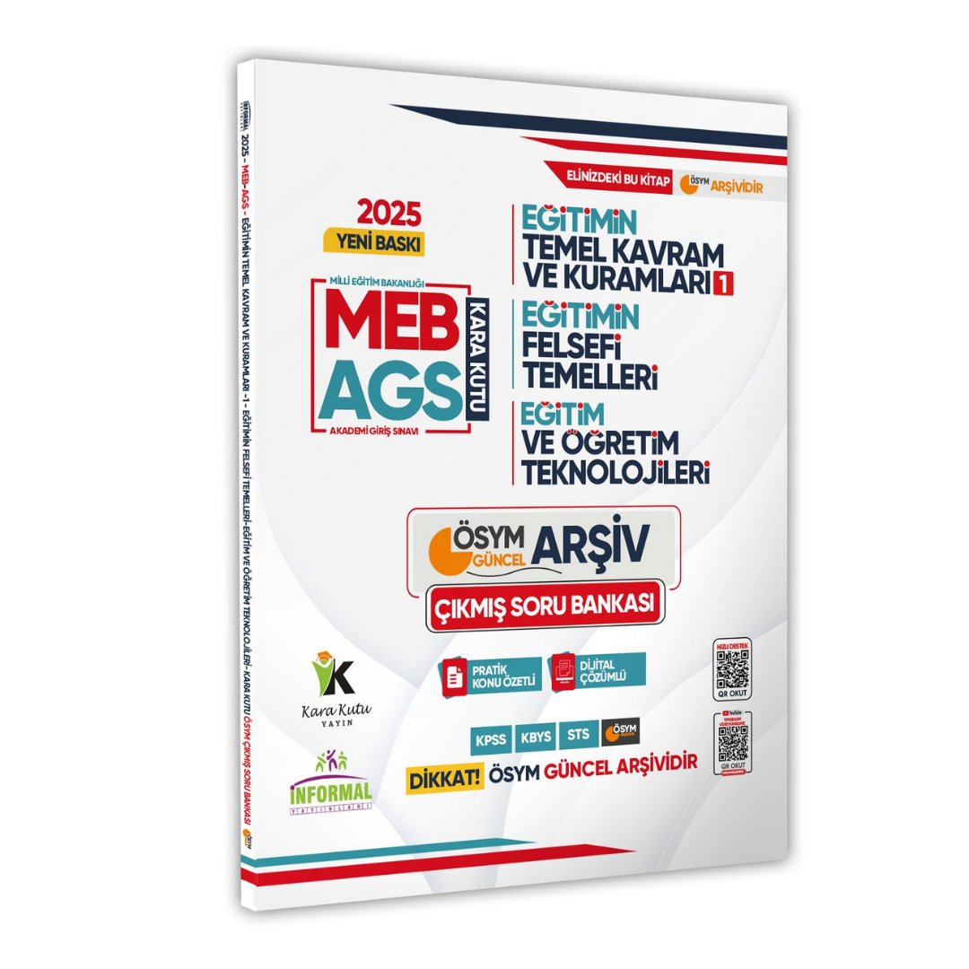 2025 MEB-AGS Eğitim Kara Kutu Temel Kavram ve Kuralları 1-Eğitim Felsefesinin Temelleri Soru Bankası İnformal Yayınları