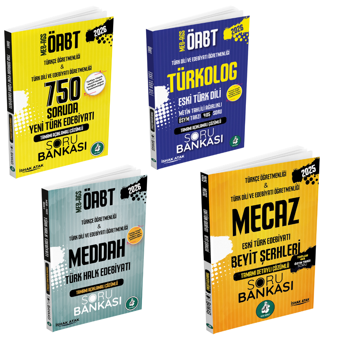2026 Meb Ags ÖABT Edebiyat & Türkçe Öğretmenliği Tamamı Açıklamalı Çözümlü 4'lü Kazandıran Set İshak Atak