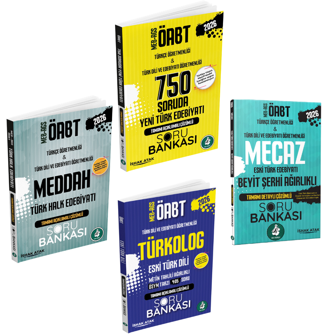 2026 Meb Ags ÖABT Edebiyat & Türkçe Öğretmenliği Tamamı Açıklamalı Çözümlü 4'lü Kazandıran Set İshak Atak