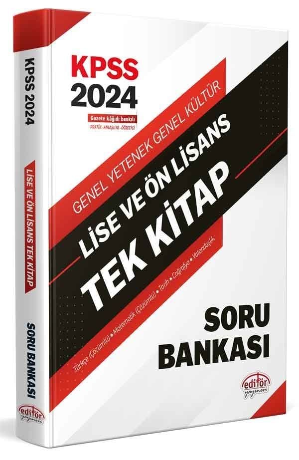 Editör Yayınları 2024 KPSS Lise ve Ön Lisans Tek Kitap Soru Bankası