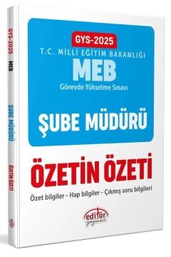 Milli Eğitim Bakanlığı Şube Müdürlüğü GYS Özetin Özeti Editör Yayınları