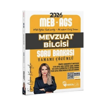 Hoca Kafası Yayınları 2026 MEB-AGS Mevzuat Bilgisi Soru Bankası Çözümlü - Esra Özkan Karaoğlu