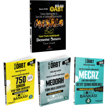 Dizgi Kitap 2026 MEB-AGS ÖABT Edebiyat - Türkçe Öğretmenliği Tamamı Açıklamalı Çözümlü 3'lü Soru Bankası ve Atak Yayınları Edebiyat - Türkçe Öğretmenliği 15 Deneme Sınavı İshak Atak Seti